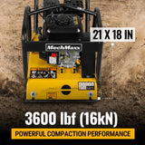 5.8 HP Vibratory Plate Compactor with Wheel Kit, 3600 lb Centrifugal Force for Soil, Gravel, Asphalt and Paver Base, PC90Z thumbnail 3