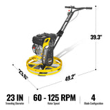 5.8 HP 23 in Walk-Behind Concrete Power Trowel with Blades and Float Pan, PT22Z thumbnail 2