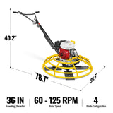 Honda GX160 36 in Walk-Behind Concrete Power Trowel with Blades and Float Pan, PT36H thumbnail 2