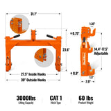 3 Point Quick Hitch Cat 1 for Tractors, Orange, QH1T thumbnail 2