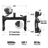 3 Point Quick Hitch Cat 1 for Tractors, Black, QH1B thumbnail 2