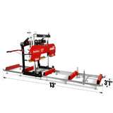 32" Portable Sawmill,  420cc 15HP DUCAR E-Start Gasoline Engine,  29" Board Width,  13' Track Length ,  SM32 thumbnail 1