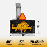 48" 3 Point PTO Snow Blower 24" Impeller Diameter 360° Snow Chute (PTO Shaft Included with Slip Clutch),  20-45 HP,  TSB48 thumbnail 2