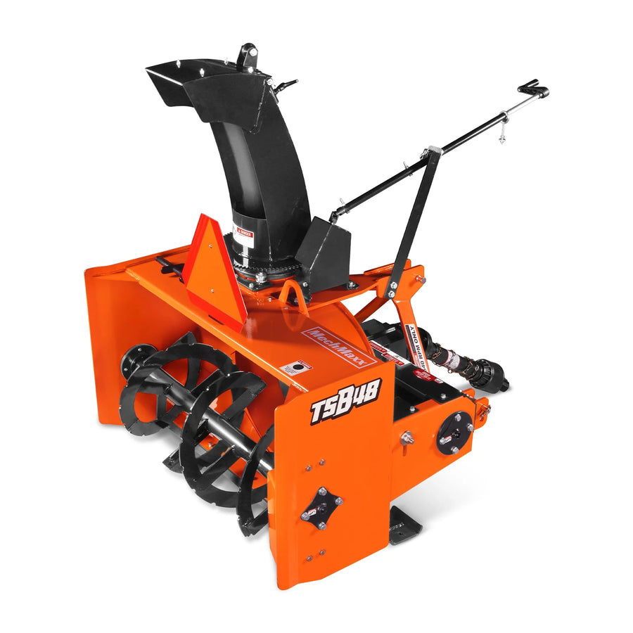 48" 3 Point PTO Snow Blower 24" Impeller Diameter 360° Snow Chute (PTO Shaft Included with Slip Clutch),  20-45 HP,  TSB48T