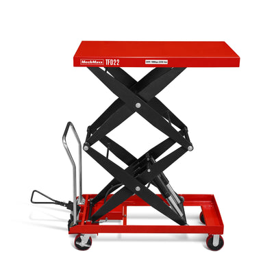 Mobile Double Scissor Lift Table Cart 2200lbs Capacity,  Platform Size,  47.2" x 24",  Height 66.9" ,  TFD22
