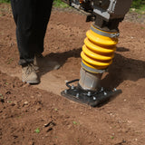 6.5 HP Tamping Rammer with Wheel Kit, 2700 lb Impact Force Jumping Jack Tamper Compactor for Soil, Gravel, Backfill and Foundation, TR90L thumbnail 9