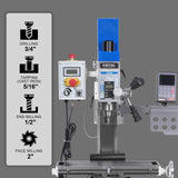 6"x20'' Benchtop Mill Drill Machine with DRO Brushless Motor, Variable Speed, R8 Spindle, 1 HP, 110V, Compact Milling Drilling Tool for Garage Shop, DIY Metalworking without Stand VM18LD thumbnail 4