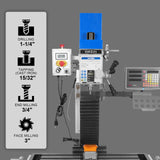 8-1/4"x33'' Industrial Benchtop Mill Drill Machine with DRO, Variable Speed, Brushless Motor, R8 Spindle, 2 HP, 110V, Compact Milling Drilling Tool for Garage Shop, DIY Metalworking without Stand VM32LD thumbnail 3
