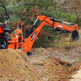 7' Tractor Backhoe Attachment with Mechanical Thumb,  12" Bucket,  ISO/SAE Switchable Controls,  Self-Contained Hydraulic System,  3 Point Hitch Cat.1,  15-50 HP,  BH660M thumbnail 3