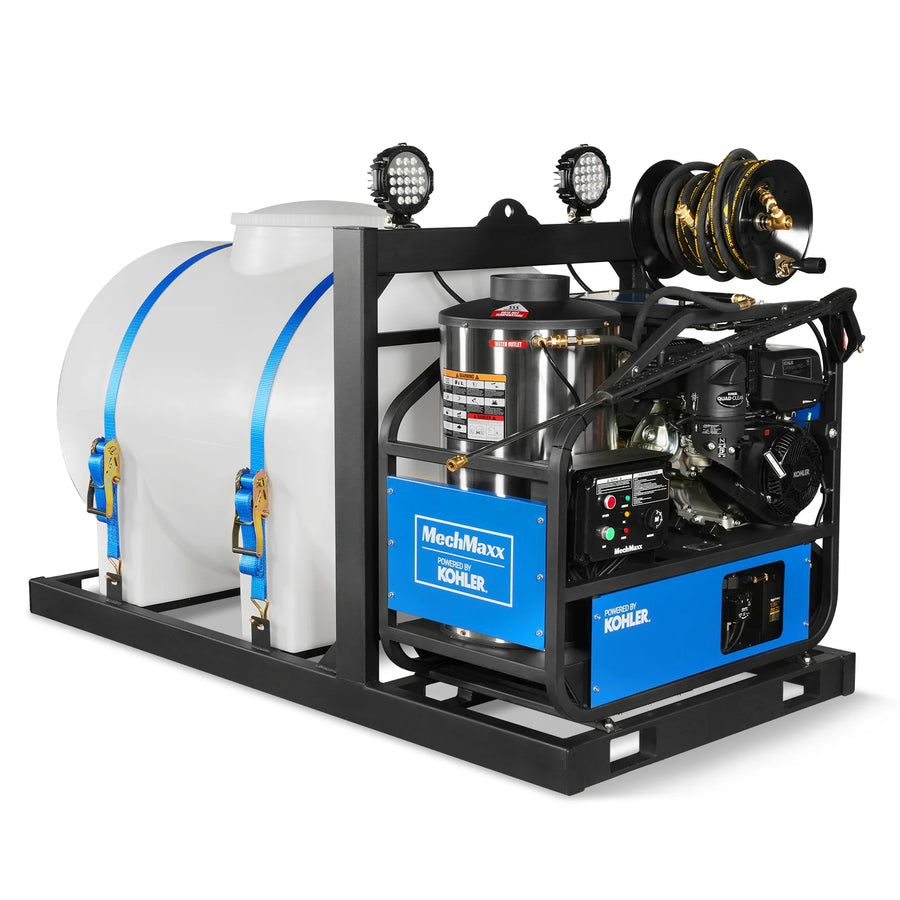 4000 PSI 4 GPM KOHLER E-Start Engine Hot Water Pressure Washer Skid Mounted with 245 Gal Tank,  HPW40KBT