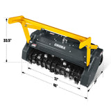 37"Mini Skid Steer Drum Forestry Brush Mulcher Attachment,  Hydraulic Flow Range 11 To 16 GPM, MCH37 thumbnail 2
