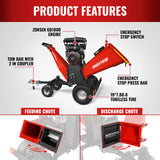 3-Point PTO Stump Grinder & 8 inch ZONSEN E-Start 1000cc 35hp Gas Powered Wood Chipper Bundle, SG24 & B200 thumbnail 29