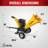 5 inch E-start DUCAR 420cc Gasoline Engine Powered Wood Chipper,  GS1500 thumbnail 6
